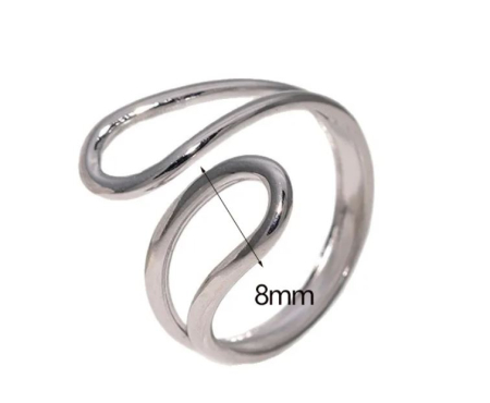 Inele - Inel reglabil tip wrap Velvet Shine din oțel inoxidabil – design minimalist modern