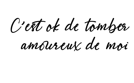 Tricou alb/negru „C’est ok de tomber amoureux de moi” – bumbac premium, design french chic statement [3]