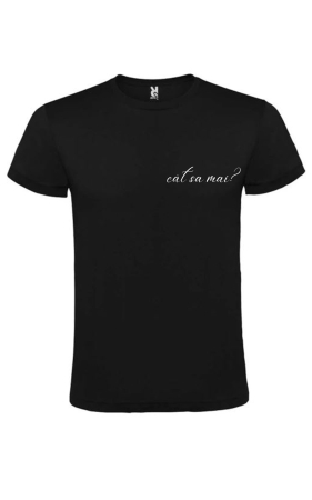 Cadouri Personalizate - Tricou alb/negru „Cat sa mai?” – bumbac premium, design statement minimalist