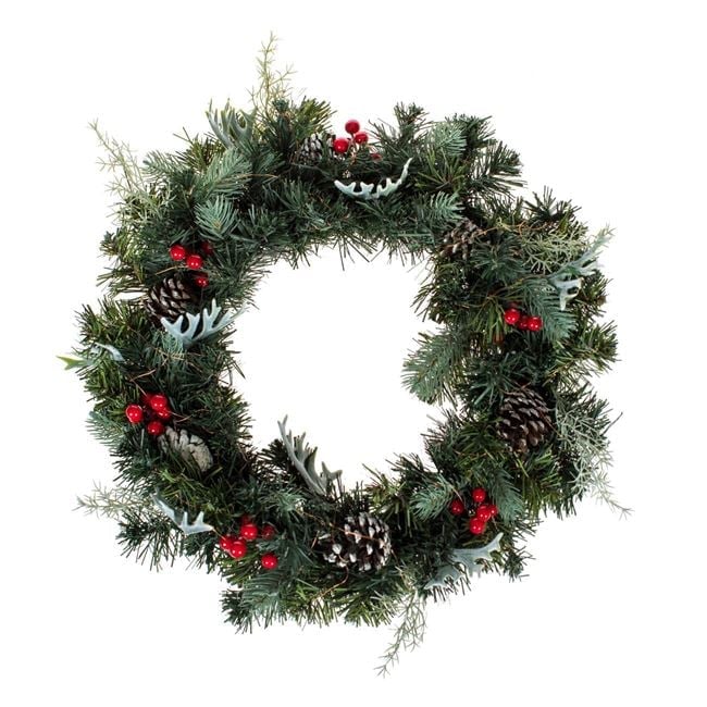 Coronita Decorativa de Craciun Verde cu LED Conuri Pomusoare Ø50cm [2]