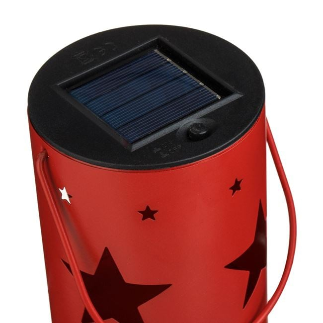Felinar Solar Metalic cu Model Perforat Stele Ø8.5x12.7cm [4]