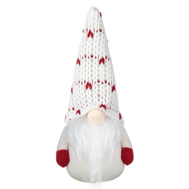 Figurina Decorativa de Craciun Gnome Caciula cu Caciula Alba Rosie 17cm [2]