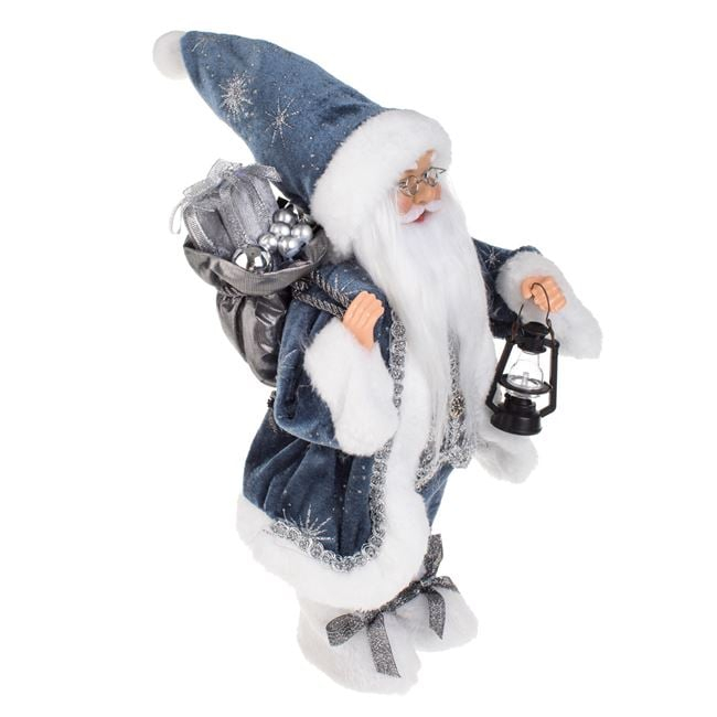 Figurina Decorativa Mos Craciun cu Sac & Felinar 31cm [2]