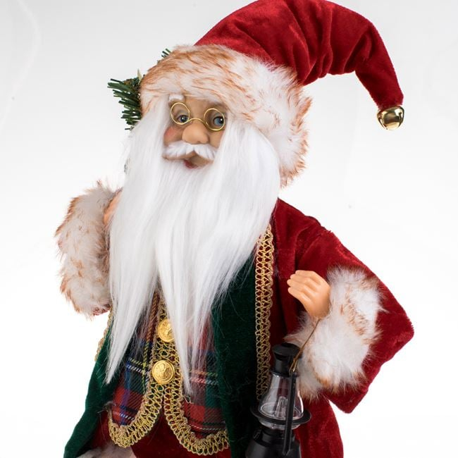 Figurina Decorativa Mos Craciun cu Sac & Felinar 45cm [3]