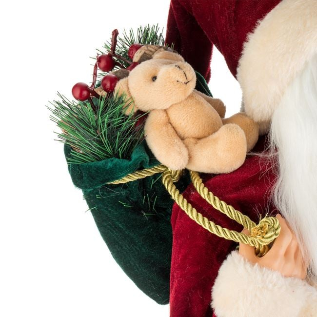 Figurina Decorativa Mos Craciun cu Sac Verde 60cm [4]