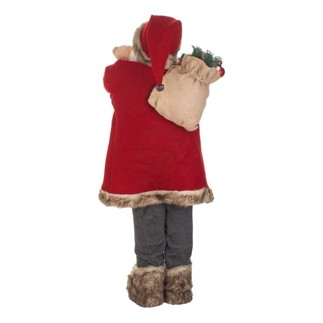 Figurina Mos Craciun cu Sac & Ursulet 120cm [5]