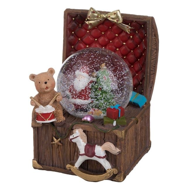 Glob de Zapada Decorativ de Craciun Muzical Cufar cu Mos Craciun & Jucarii 13.5cm [2]