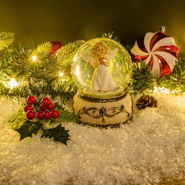 Glob de Zapada Decorativ de Craciun Muzical Ingeras 14cm [2]