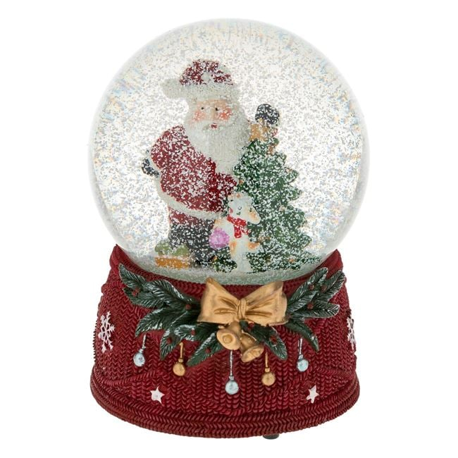 Glob de Zapada Decorativ Muzical Figurina Mos Craciun 15cm [2]