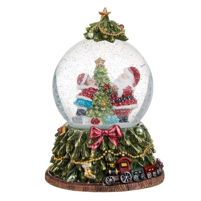 Glob de Zapada Muzical de Craciun Brad Mos Craciun Copii & LED 18.50cm [3]