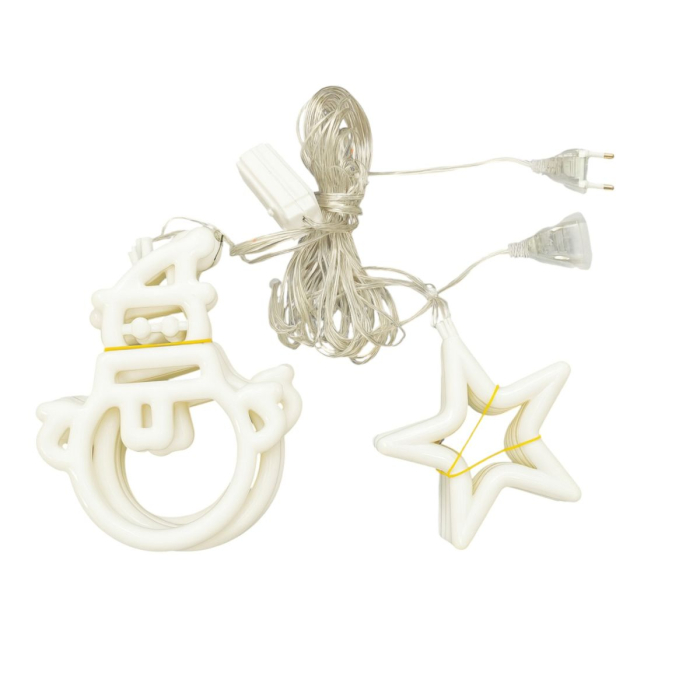 Instalație de Crăciun 10m Model Perdea cu Lumini LED Multicolore, Fir Transparent și Mufă Conectabilă în Serie – pentru Interior și Exterior [2]