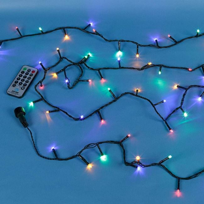 Instalatie de Lumini cu 200 de becuri LED Extensibila cu Telecomanda de Interior & Exterior 13.05m - Alb Cald / Multicolor [3]