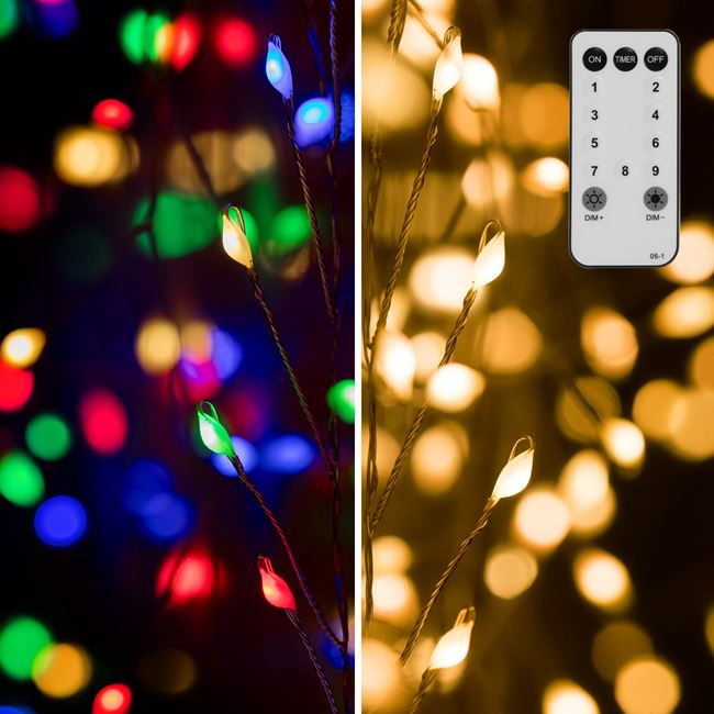 Instalatie de Lumini cu 400 de Becuri LED cu Program & Control de Interior & Exterior 8m - Alb Cald sau Multicolor [1]