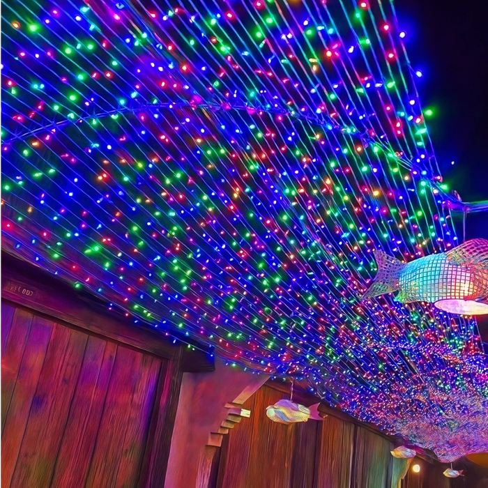 Instalație Liniară de Crăciun 16m cu 300 LED-uri Multicolore, Fir Transparent  [1]