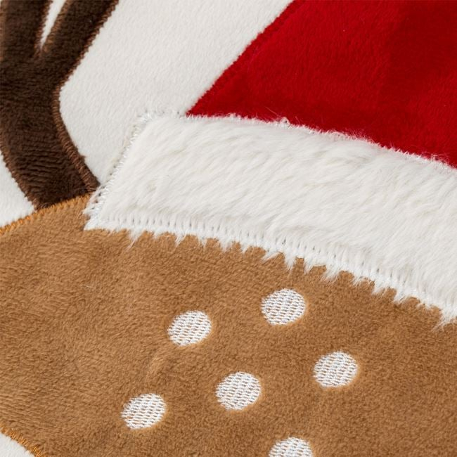 Perna Decorativa de Craciun Alba cu Ren 35x35cm [3]