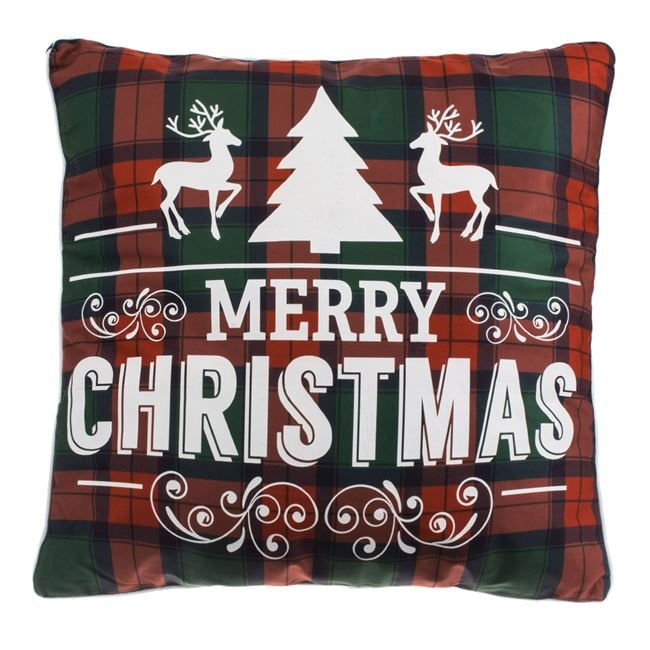 Perna Decorativa de Craciun Carouri Rosii Verzi cu Imprimeu pentru Canapea 45x45cm [3]