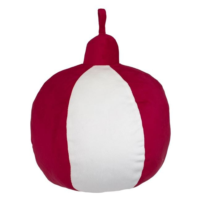 Perna Decorativa de Craciun in Forma de Glob Rosu Alb Ø26x33cm [2]