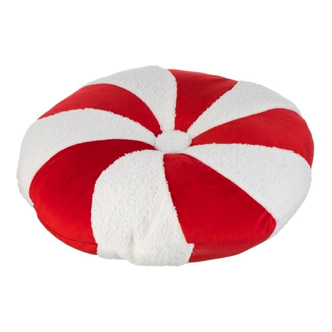 Perna Decorativa de Craciun Rotunda Alba Rosie Candy Ø40cm [2]