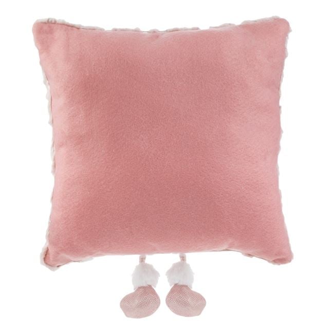 Perna Decorativa de Craciun Roz cu Ingeras 3D 35x35cm [4]