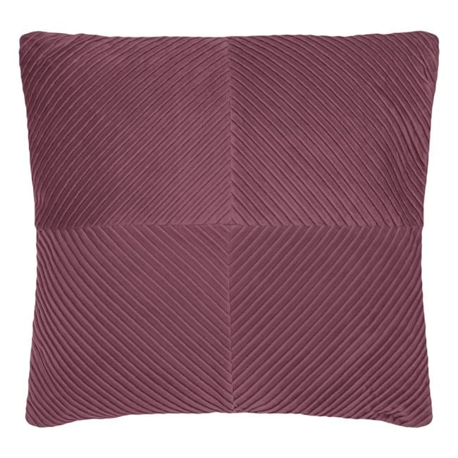 Perna Decorativa de Iarna Bordo Velvet cu Dungi Reliefate 45x45cm [3]