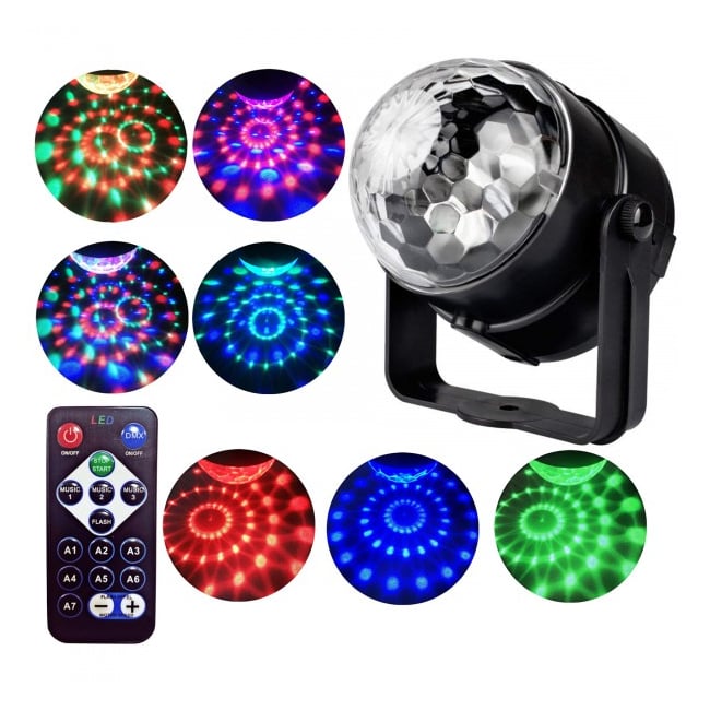 Proiector Lumini Disco DIV 6 cu Senzor de Sunet – Efecte RGB, Party Lights, Jocuri de Lumină [2]