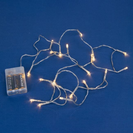 Instalatii Led - Instalatie de Lumini cu 20 Becuri LED cu Baterii 1.9m - Alb Cald