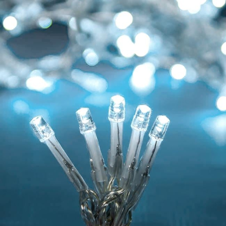 Instalatii Led - Instalatie de Lumini cu 60 Becuri LED cu Baterii 5.9m - Alba Rece