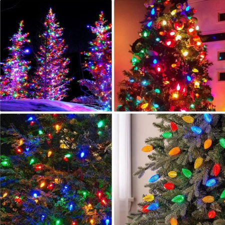 Instalatie de Lumini cu 100 de Becuri LED Conuri de Interior & Exterior 9.90m - Multicolor [3]