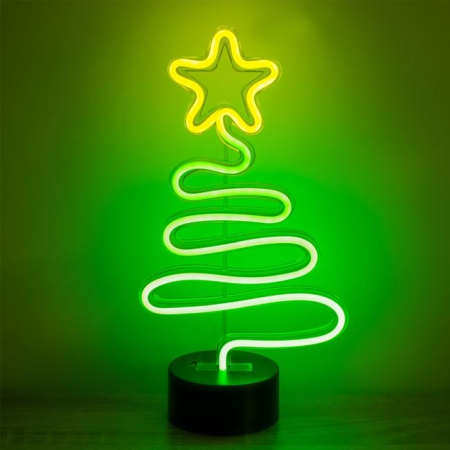 Ornamente Craciun - Brad de Craciun cu LED Neon 15.5x29.5cm