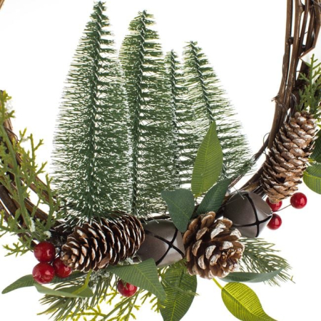 Coronita Decorativa de Craciun Brazi Conuri Clopote Berries Ø33cm [1]