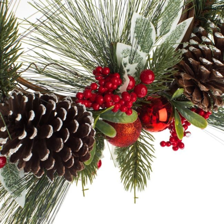 Coronita Decorativa de Craciun Conuri Berries Bile Rosii Ø33cm [1]