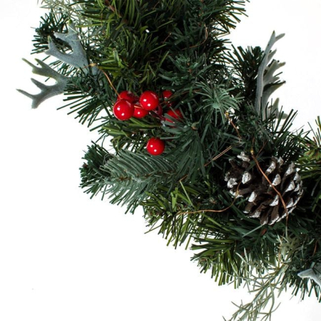 Coronita Decorativa de Craciun Verde cu LED Conuri Pomusoare Ø50cm [2]