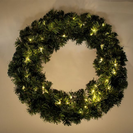 Ornamente Craciun - Coronita Decorativa de Craciun Verde cu LED Ø70cm