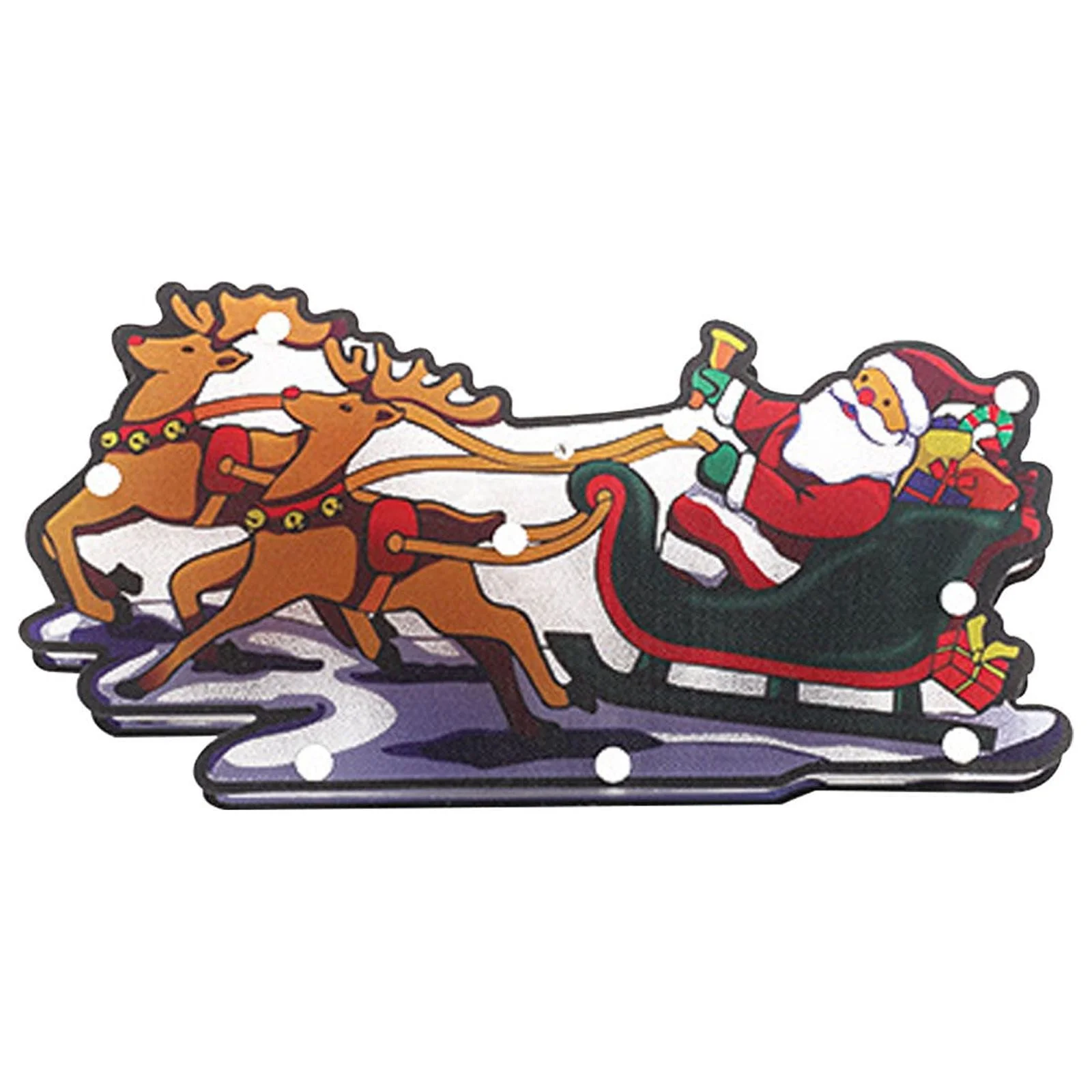 Ornamente Craciun - Decorațiune Crăciun pentru Geam 46x25cm Moș Crăciun cu Sanie LED