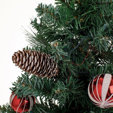 Decoratiune de Craciun Brad cu Baza in Carouri & 20 de becuri LED - 50cm [1]