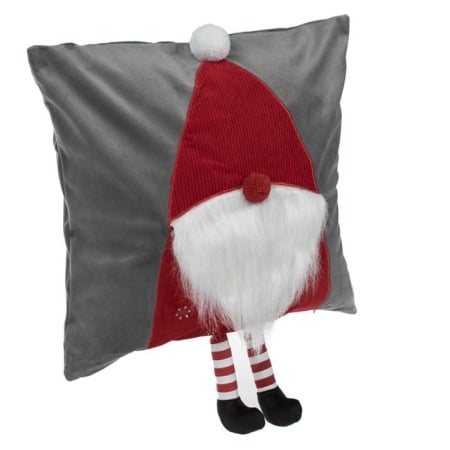 Fata de Perna Decorativa de Craciun Gnome cu Picioare Lungi si Blana, 40x40 cm [1]