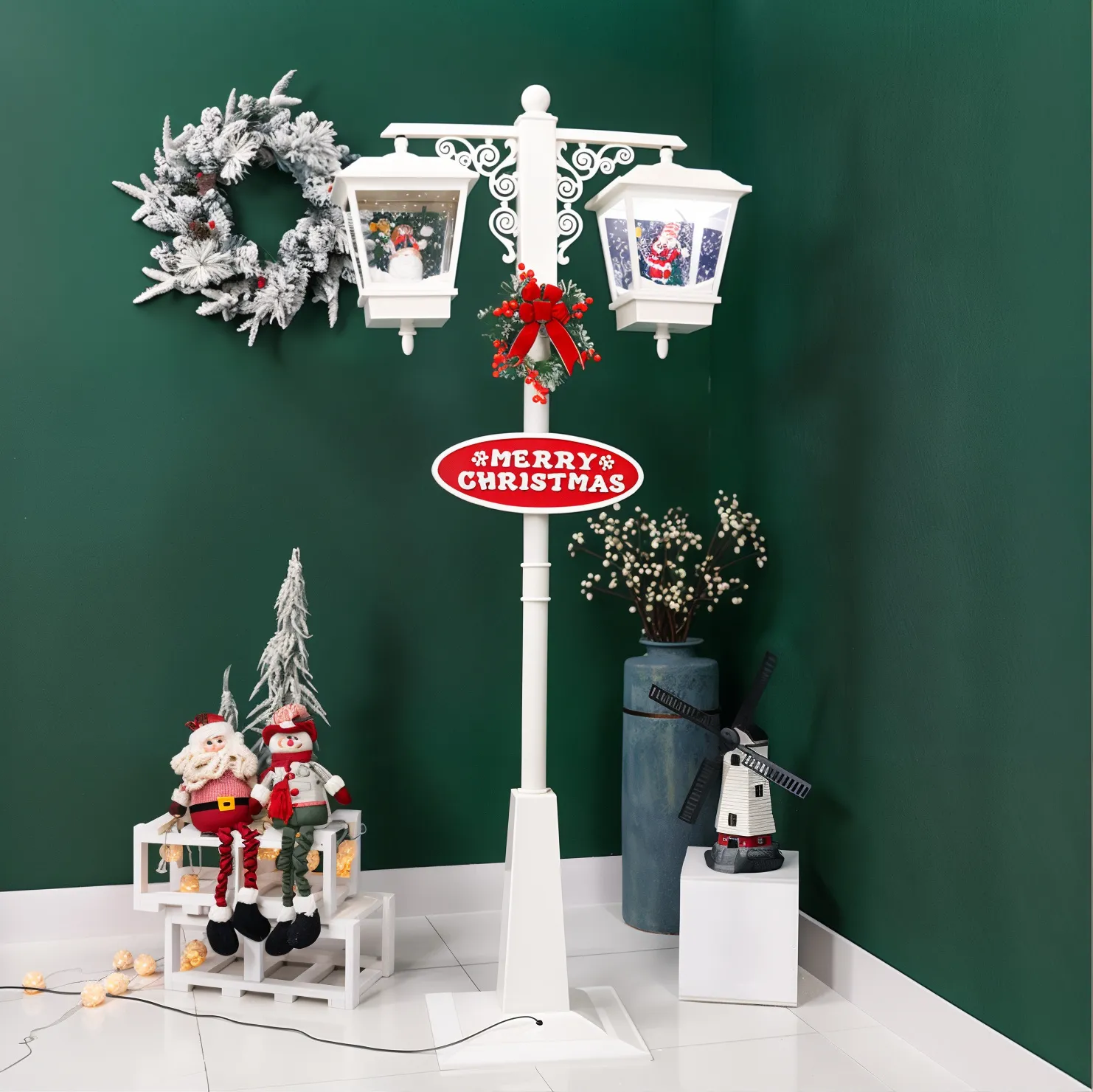 Ornamente Craciun - Felinar Mos Craciun 81x40x188 cm