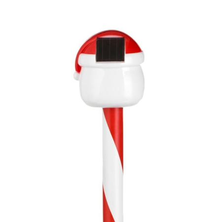 Felinar Solar Stick de Craciun Om de Zapada / Mos Craciun Rosu Alb 36cm [4]