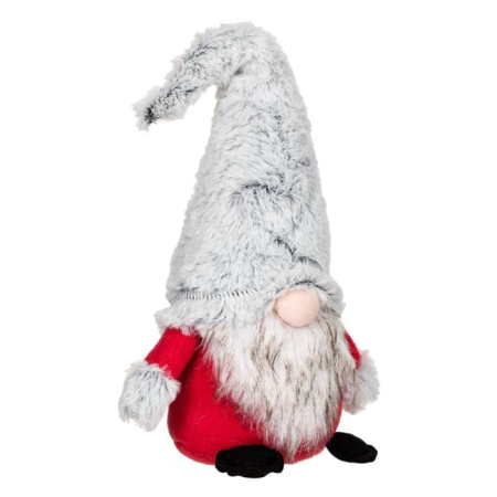 Figura Decorativa Gnome de Craciun cu Caciula Gri 30cm [1]