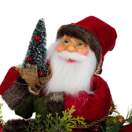 Figura Decorativa Mos Craciun cu Sanie 40cm [2]