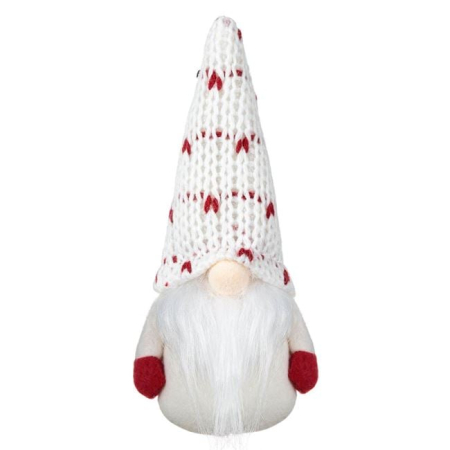 Figurina Decorativa de Craciun Gnome Caciula cu Caciula Alba Rosie 17cm [1]