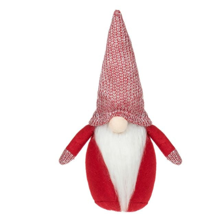 Figurina Decorativa de Craciun Gnome Gri Alb Rosu Roz Lurex Argintiu 28cm [2]