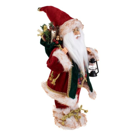 Figurina Decorativa Mos Craciun cu Sac & Felinar 45cm [1]