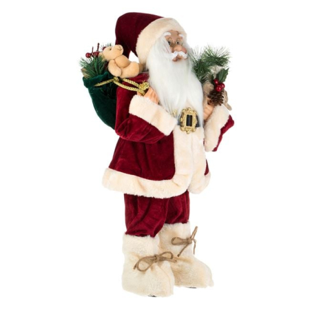 Figurina Decorativa Mos Craciun cu Sac Verde 60cm [1]