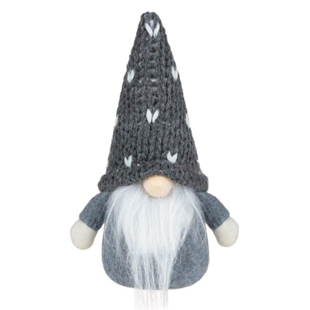 Figurine Gnome Mos Craciun - Figurina Decorativa Mos Craciun Gnome Gri 17cm