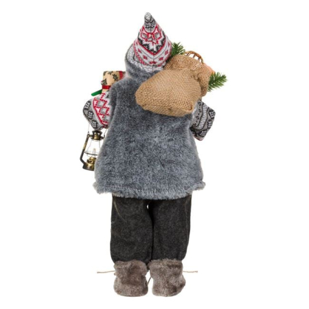 Figurina Decorativa Mos Craciun Vesta Gri Cadouri 46cm [3]