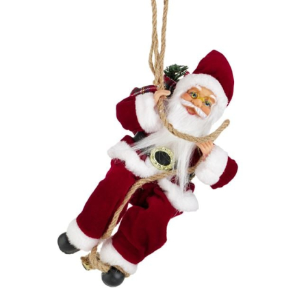 Ornamente Craciun - Figurina Decorativa Suspendabila Mos Craciun cu Sac 30cm