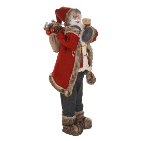 Figurina Mos Craciun cu Sac & Ursulet 120cm [2]