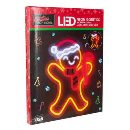 Figurina Om de Turta Dulce cu LED Neon 31.5x40cm [3]