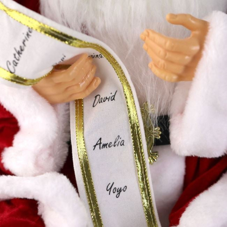 Figurina Realista Mos Craciun cu Cufar Cadouri Sunet & LED 41x35x60cm [2]